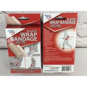 Health Smart Elastic Wrap Bandage (2) Wrist Ankle and Elbow Support 3”X 23 5/8”